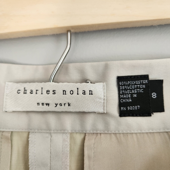 Charles Nolan Designer Cream Pencil Skirt with back pockets Sz 8 - Picture 9 of 9